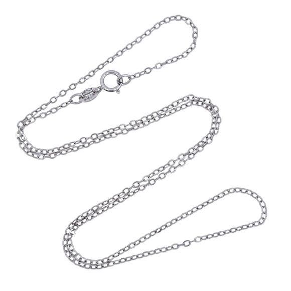 Cable Link Chain Necklace | Vintage Sterling Silver 925 | 18" - Picture 1 of 4